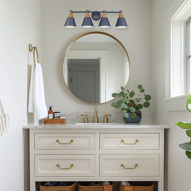 4 - Light Dimmable Vanity Light, Blue