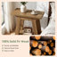 Table de bout étroite en bois massif, table d'appoint de style campagnard pour le salon, brun-1955787008