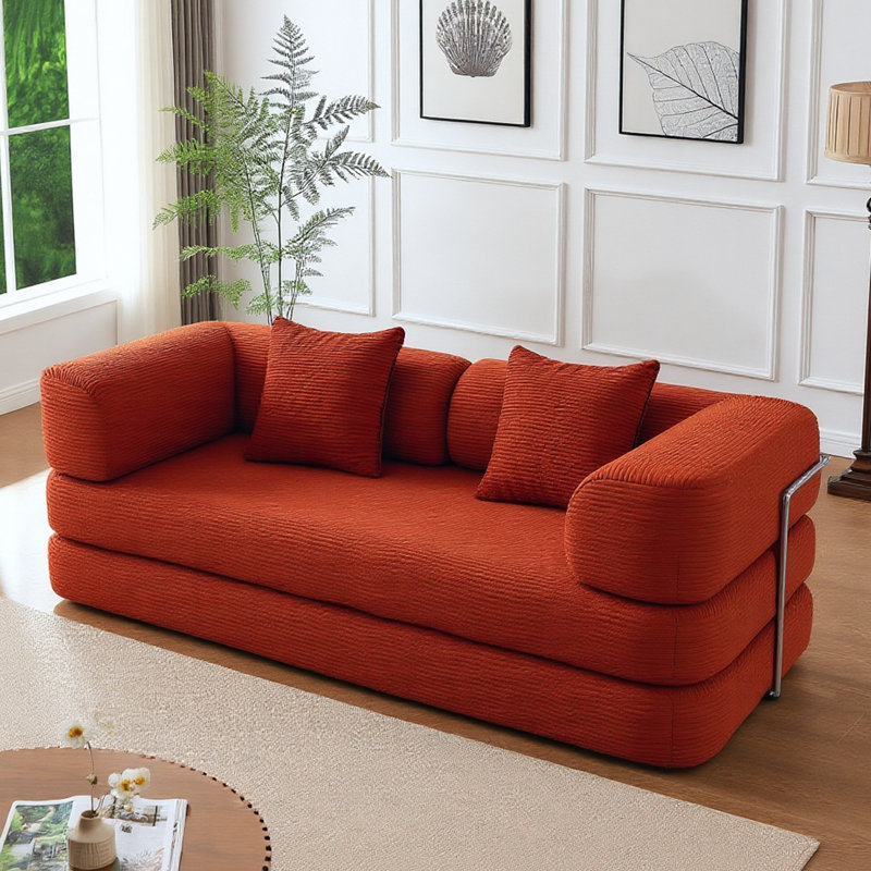 Canapé-lit Boneless No Assemblable Convertible, Orange