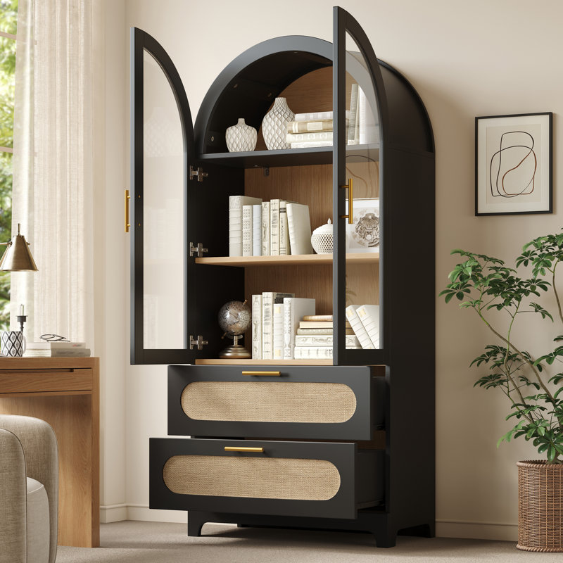 80 cm W Display Cabinet, Black