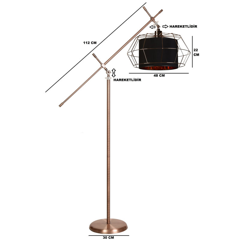 Lampe de lecture sur pied 71 po Hallam