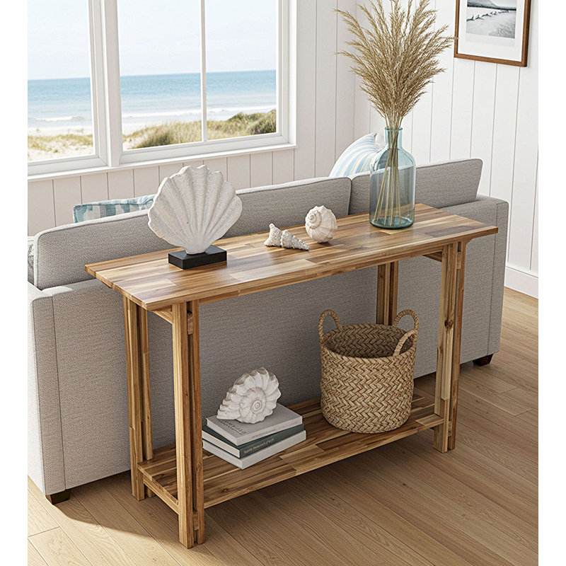 Console en bois massif Damius, Naturel
