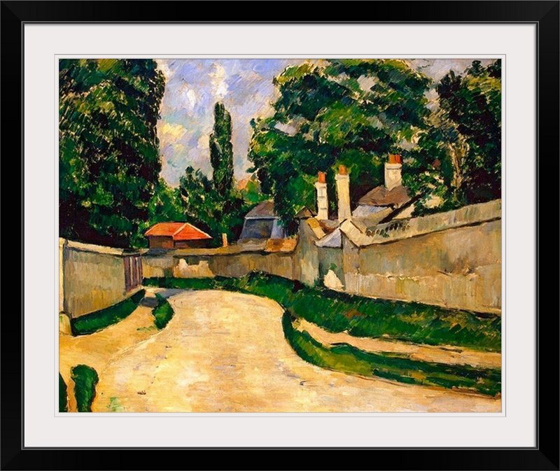 « abriter le long d’une route, c. 1881 » par l’impression de peintures Paul Cezanne, H 20 po x l 23 po x P 1 po, Cadre noir