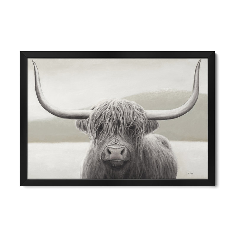 «Highland Cow Neutral», affiche encadrée de qualité supérieure par James Wiens, H 16 po x l 24 po