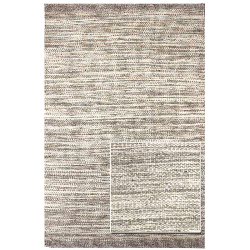 Striae Wool Area Rug in Gray, Rectangle 3' x 5'