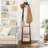 Industrial Style Coat Rack With 3-Tier Rustic Shelves And 8 Hooks, Free Standing-309703874