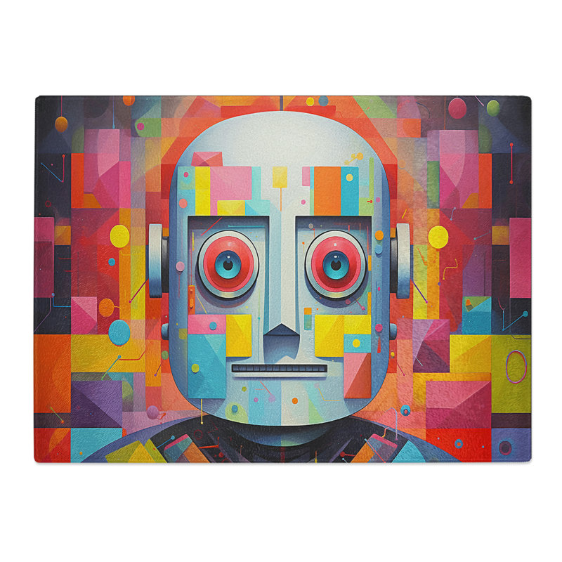 Robot Geometric No.2  Glass Chopping Board