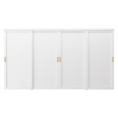  Porte coulissante de 80 po de hauteur - 1 panneau pour la quincaillerie de porte de placard, y compris les poignées dorées