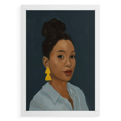 Figure in Yellow Earring -Canvas Print Only - NOT FRAMED