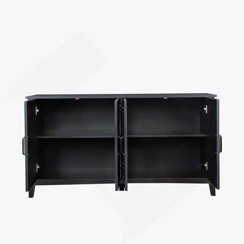 Armoire de rangement autoportante avec quatre tablettes ouvertes spacieuses, idéale pour organiser et embellir les maisons modernes et minimalistes