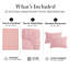Parure de draps 4 pièces Southshore Fine Linens Vilano Springs, poches extra profondes, en microfibre ultra douce doublement brossée 110 g/m², poches de 53 cm, 2 taies d'oreiller, taille Twin XL, rose pastel-1045054867-1045054871