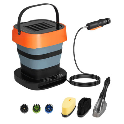 Laveuse à pression portable sans fil avec réservoir de 2,64 gallons, laveuse à pression pliable de 109 psi maximum, 3 buses, brosse magnétique à éponge et brosse à poils doux, tuyau de 78,7 po pour le nettoyage de vélos