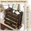 Armoire de rangement à 4 tiroirs en bois de pin antique brun rustique antique-693024967