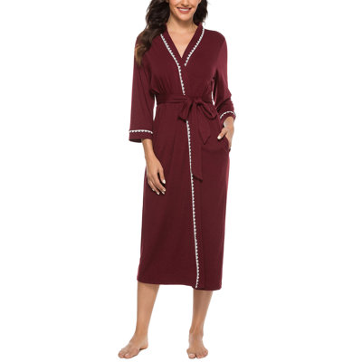 Nemanja Rayon / Viscose and Synthetic Satin Mid-Calf Bathrobe with Pockets and Hood for Kids