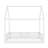 YDT Full Size Wood House Bed with Fence and Door For Bedroom, White-2107941728-2107941729
