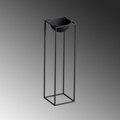 Stylish Black Decorative Pot, 10.2 in Diameter x 31.5 in Height | Made of 100% Durable Metal, Weighs 4.0 lbs | Ideal for Indoor Plants & Home Décor, No Installation Required, Sleek Modern Design