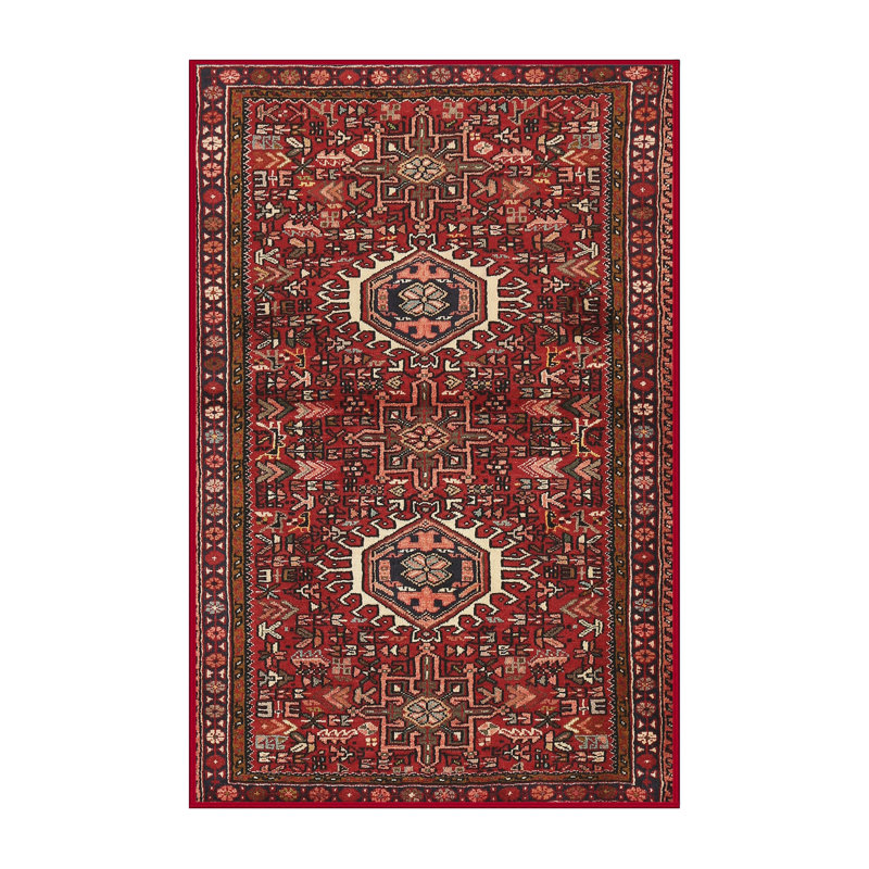 Tapis oriental oriental / noir / crème, Rectangle 5 pi x 7 pi