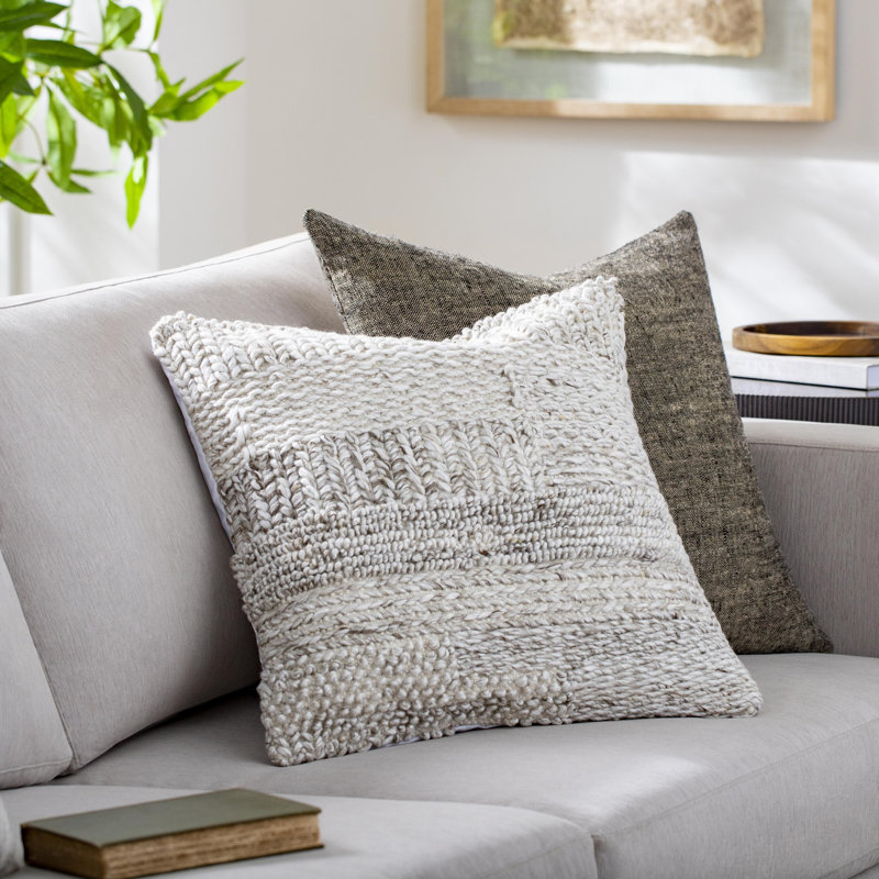 Guyana Embroidered Throw Pillow, Down, 22" x 22"