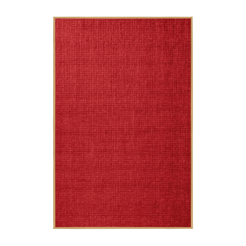 Machine Washable Solid Red Area Rug, Rectangle 2' x 3'
