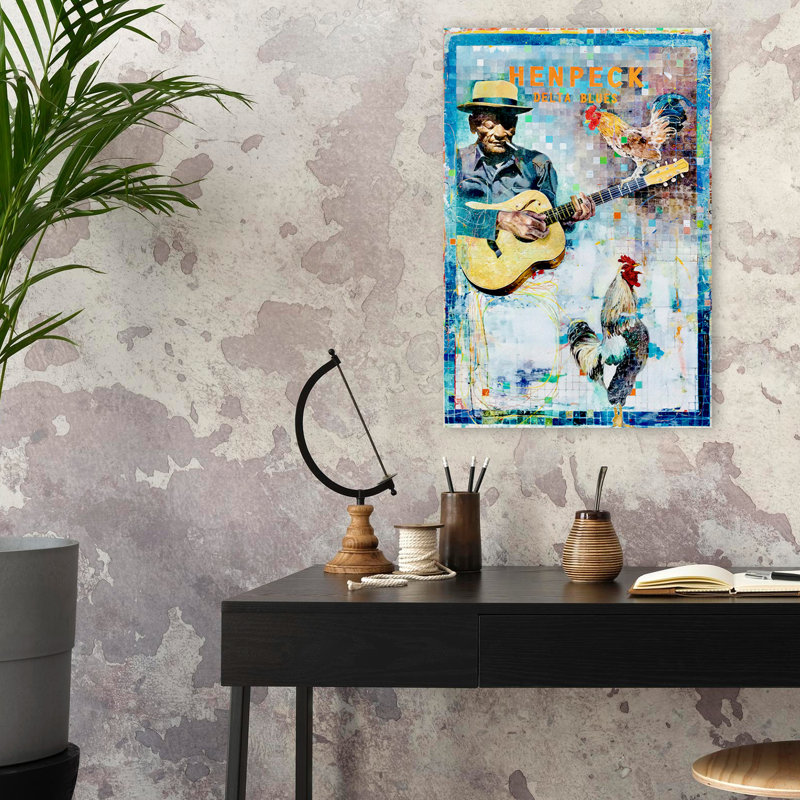 Poule de poule - art de poules musicales et figuratives, H 24 po x l 16 po