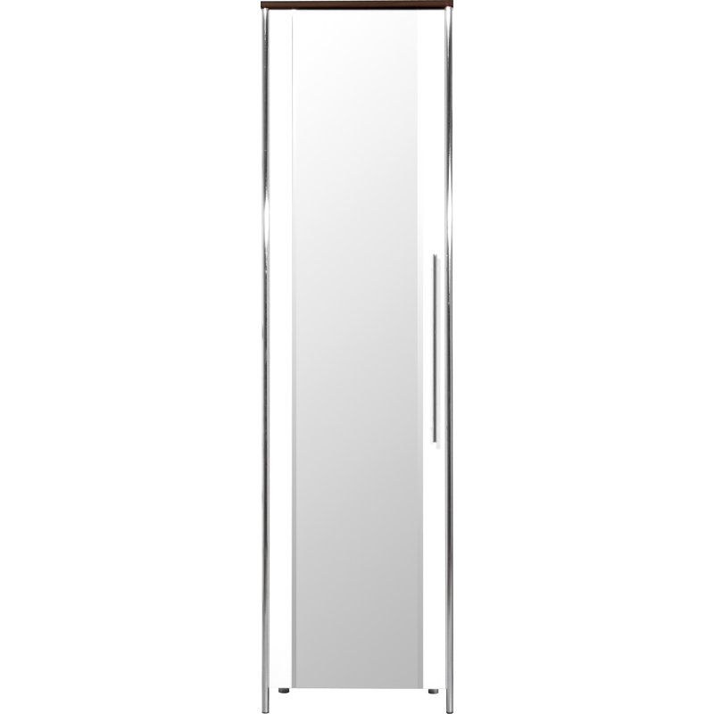 Creland 1 Door Wood Wardrobe, Walnut / White