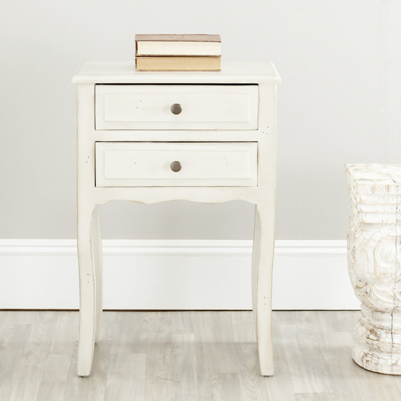 Bhavishya 18'' W Solid Wood Nightstand, Antique White