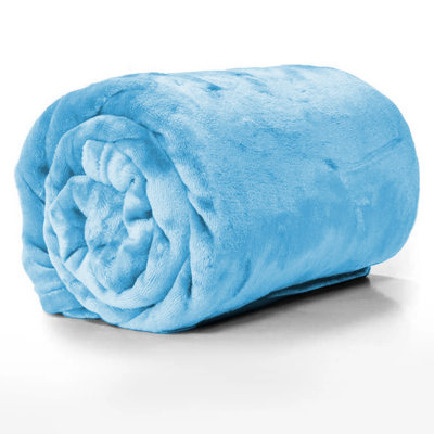 Reversible Mink Faux Plush Fur Fleece Blanket