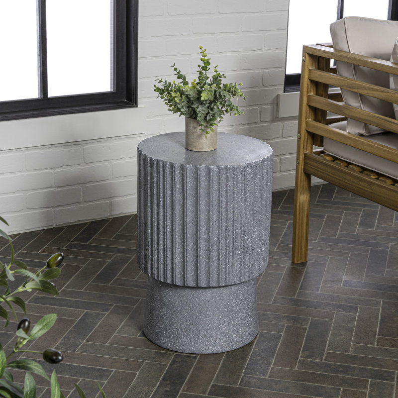 Briannah End Table, Dark Gray Terrazzo
