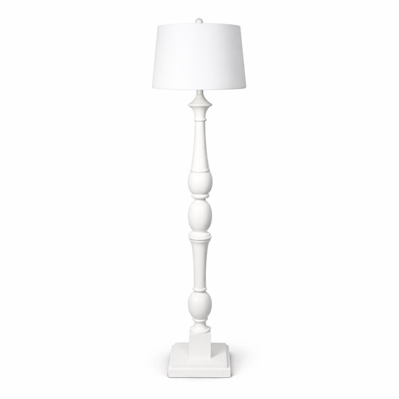  Crossmill Resin Baluster Floor Lamp, 61" x 16", White, White, White