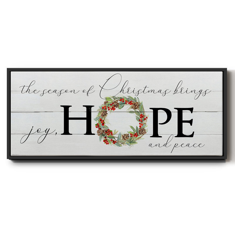 Joy Hope and Peace - Toile encadrée, H 20 po x l 50 po