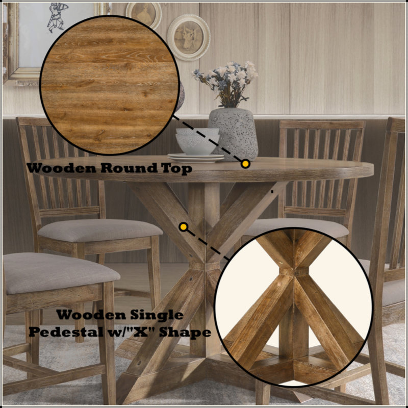 Table de salle à manger en chêne vieilli