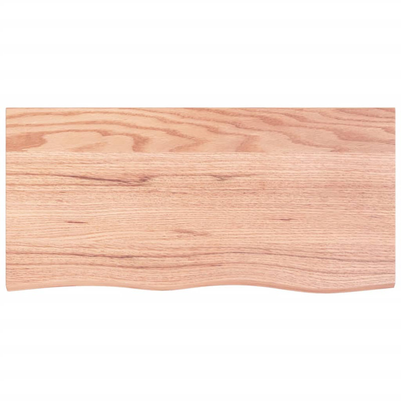 Loon Peak® Wall Shelf Light Brown Treated Solid Wood Oak, 39.4" H x 19.7" W x 2.4" D