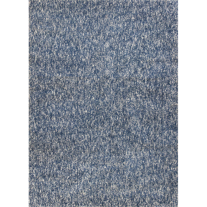 Tapis indigo ou ivoire en polyester 7 pi x 9 pi, Rectangle de 7 pi x 9 pi