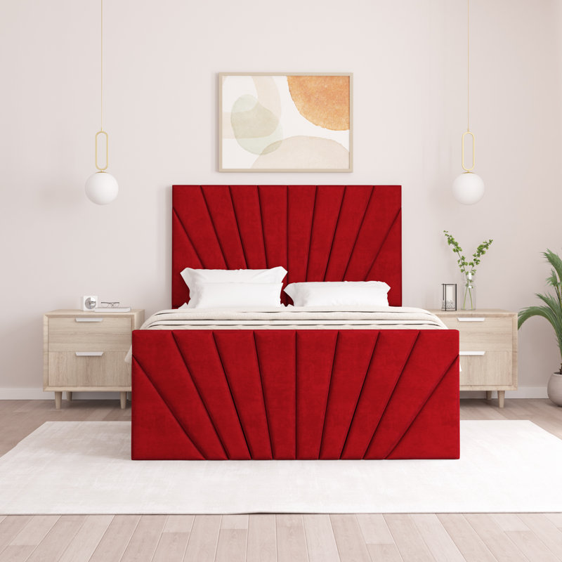 Odolo Upholstered Ottoman Storage Bed, Red, Super King (6')