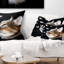 Cat with Butterflies on Black - Animal Printed Pillow