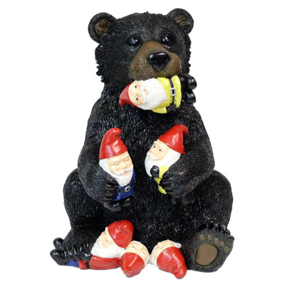 Bearly A Snack Bear Garden Statue with Gnomes