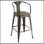 Tabouret de bar noir foncé et orme foncé (ensemble de 2)