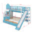 Lit superposé simple au-dessus de simple, lit superposé château avec 2 tiroirs, 3 tablettes et glissade, lit superposé en bois massif-1042665792-1042665807