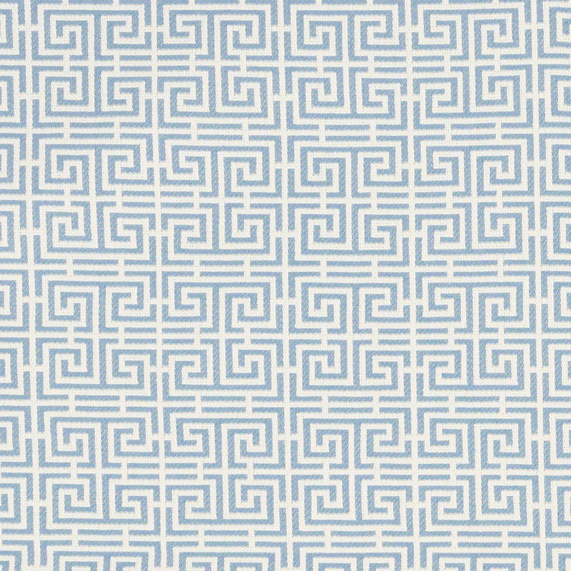 Tissu frettes Chinois, Ciel / ivoire