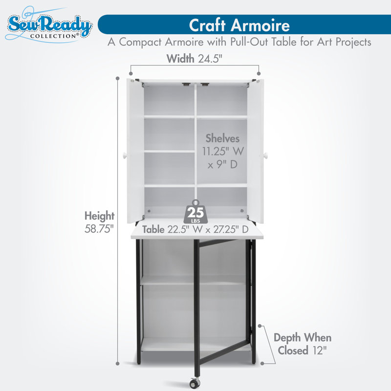 24.5'' x 12'' Crafting Storage Cabinet