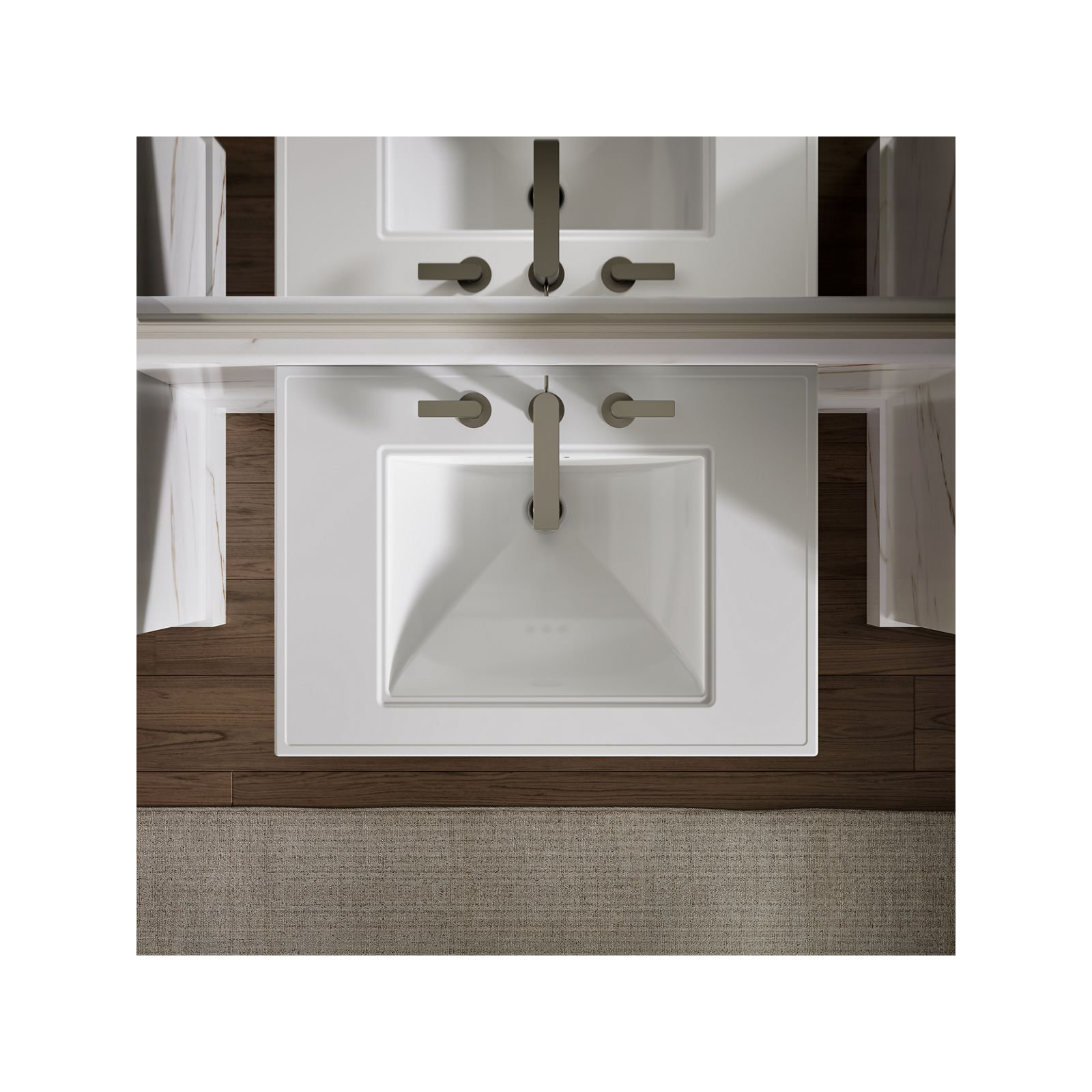 Memoirs Stately Pedestal Bathroom Sink with Faucet Holes, White, 8" Centers, 34.75" H x 22.19" W x 30.69" L