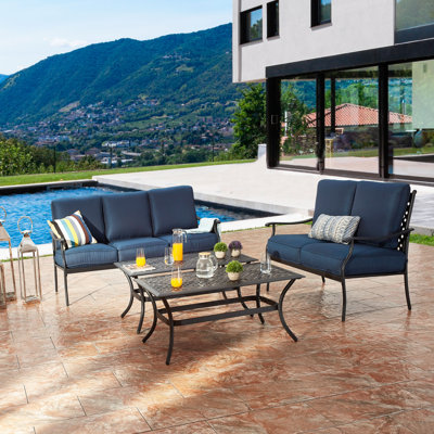 Graff 5 - Person Patio Sofa and Loveseat Conversation Set with Cushions
