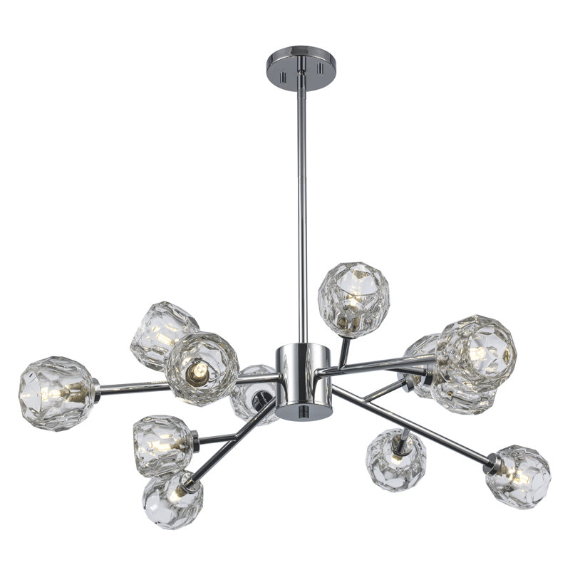 Quaseem Glass LED Flush Mount, Polished Chrome