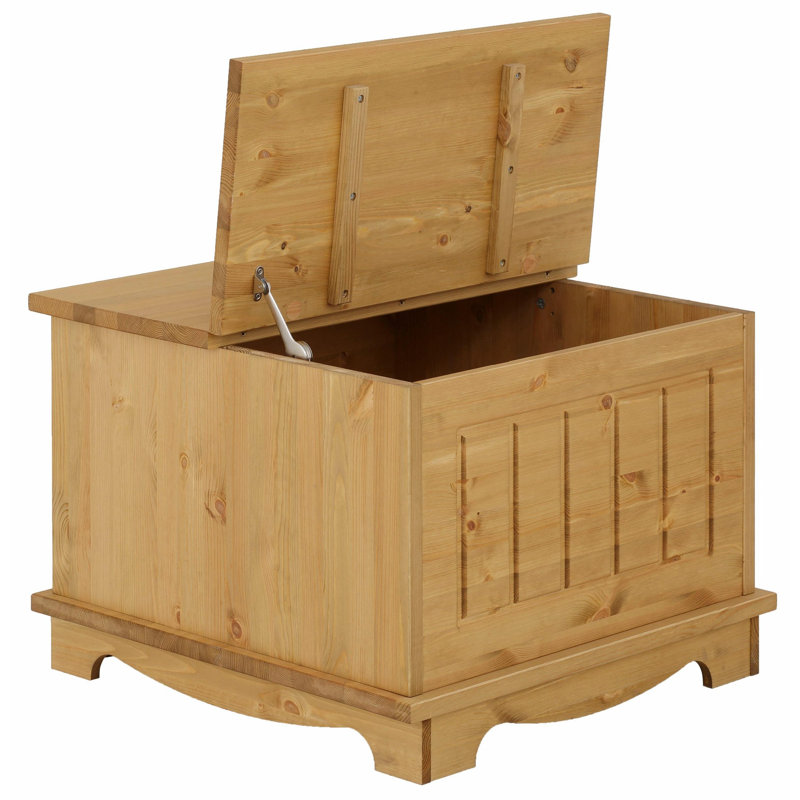 Kelsie Solid Wood Solid Coffee Table with Storage, Oiled