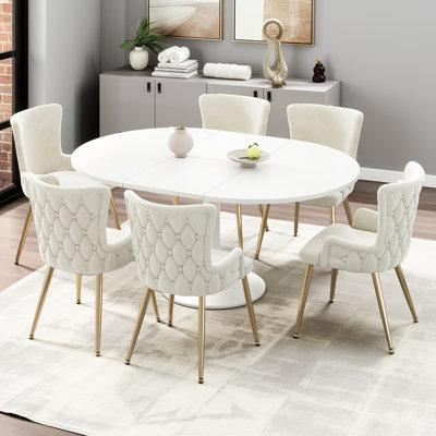Chaises de salle à manger et d'appoint polyvalentes en velours - idéales pour la salle à manger, le bureau à domicile et la chambre à coucher