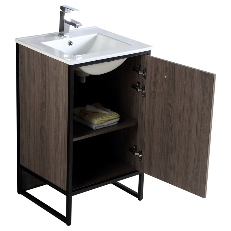 Ensemble de meuble-lavabo simple 20 po Saray, Taupe gris