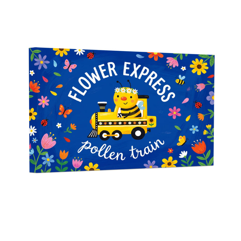 Motif d'abeilles avec train à pollen animaux, H 16 po x l 24 po