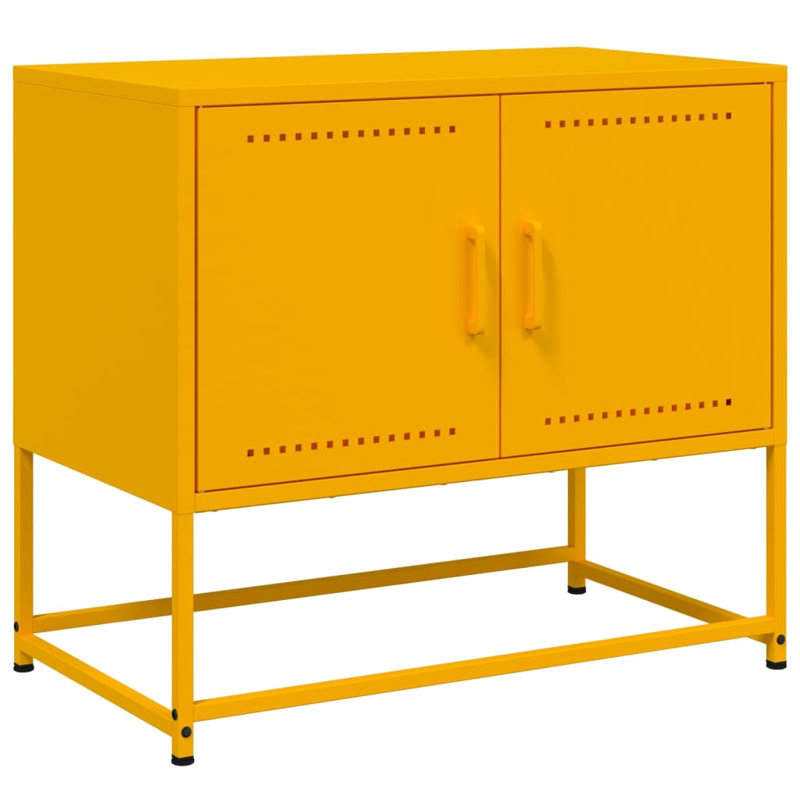 No_Yes_No_No_No Unfinished TV Stand, Mustard Yellow, 68.5cm