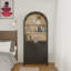 Armoire de 61 po de hauteur, bibliothèque avec rangement, bibliothèque Mid-Century moderne à 5 niveaux avec porte, noir