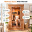 Sauna infrarouge lointain à faible champ électromagnétique pour une personne, sauna de 1760 W avec 6 éléments chauffants, luminothérapie 7 couleurs et bois massif de qualité supérieure, pour une détente et un bien-être optimaux.